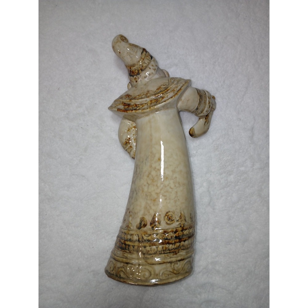 Vintage Ceramic Christmas‎ Santa Figurine - Rustic Marbled Holding Stocking 12" - Picture 6 of 9